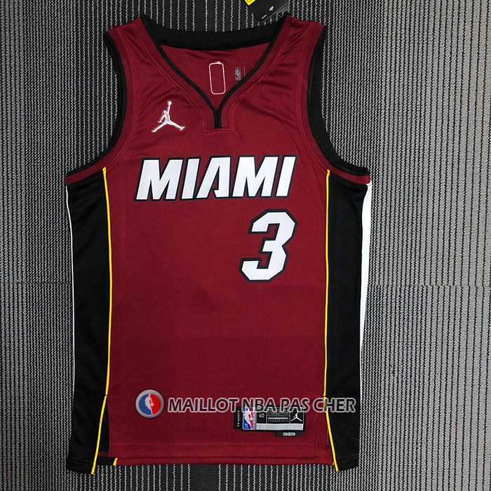 Maillot Miami Heat Dwyane Wade NO 3 Statement 2020-21 Rouge